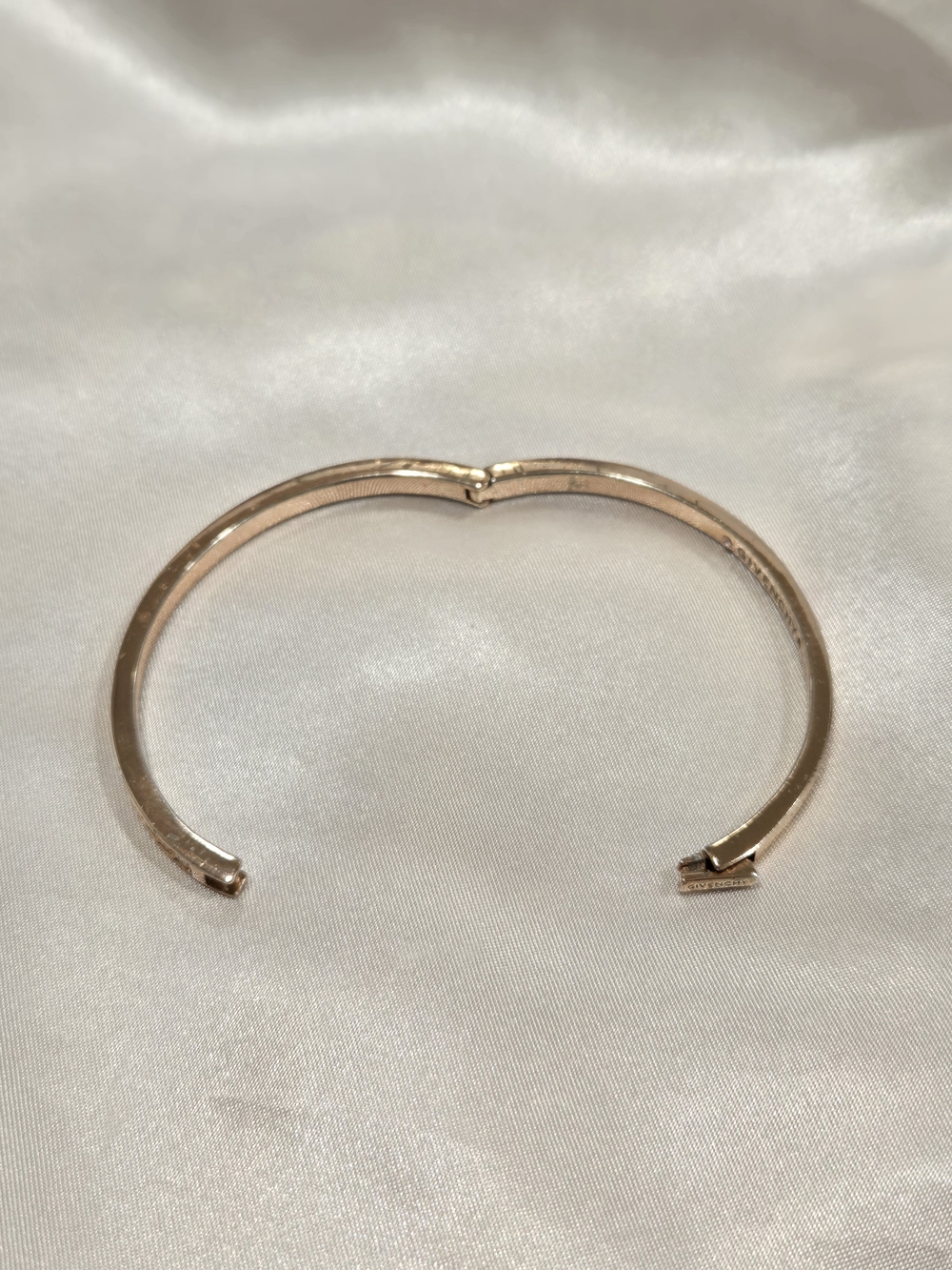 Givenchy Rose Gold Crystal Pavé Hinged Bangle Bracelet - Picture 4 of 8